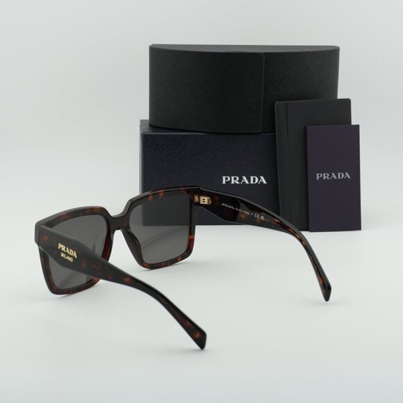 Prada PR24ZS 17N40L Square Sunglasses - Root Tortoise/Dark Grey